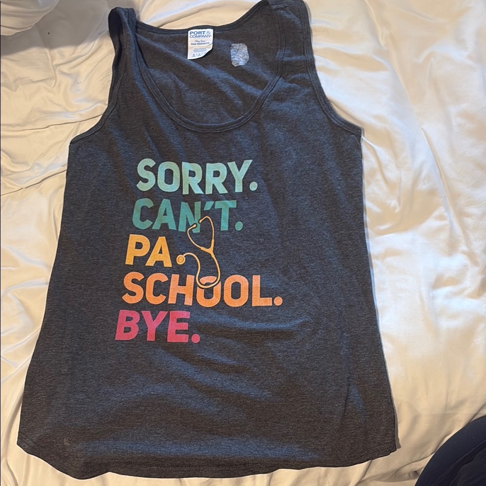 Gray Tank Top with Colorful Print